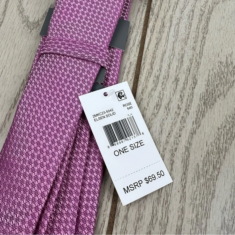 625 - Michael Kors Elsen Solid Tie Rose 640 2MKC23-5042 Silk Blend $69.50